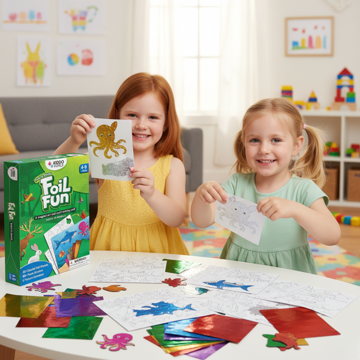 Foil Fun | Stwórz zwierzątka z błyszczącymi listkami bez bałaganu – dla dzieci 3+