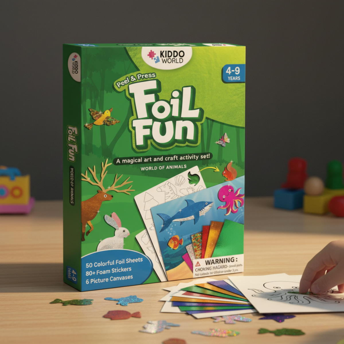Foil Fun | Stwórz zwierzątka z błyszczącymi listkami bez bałaganu – dla dzieci 3+