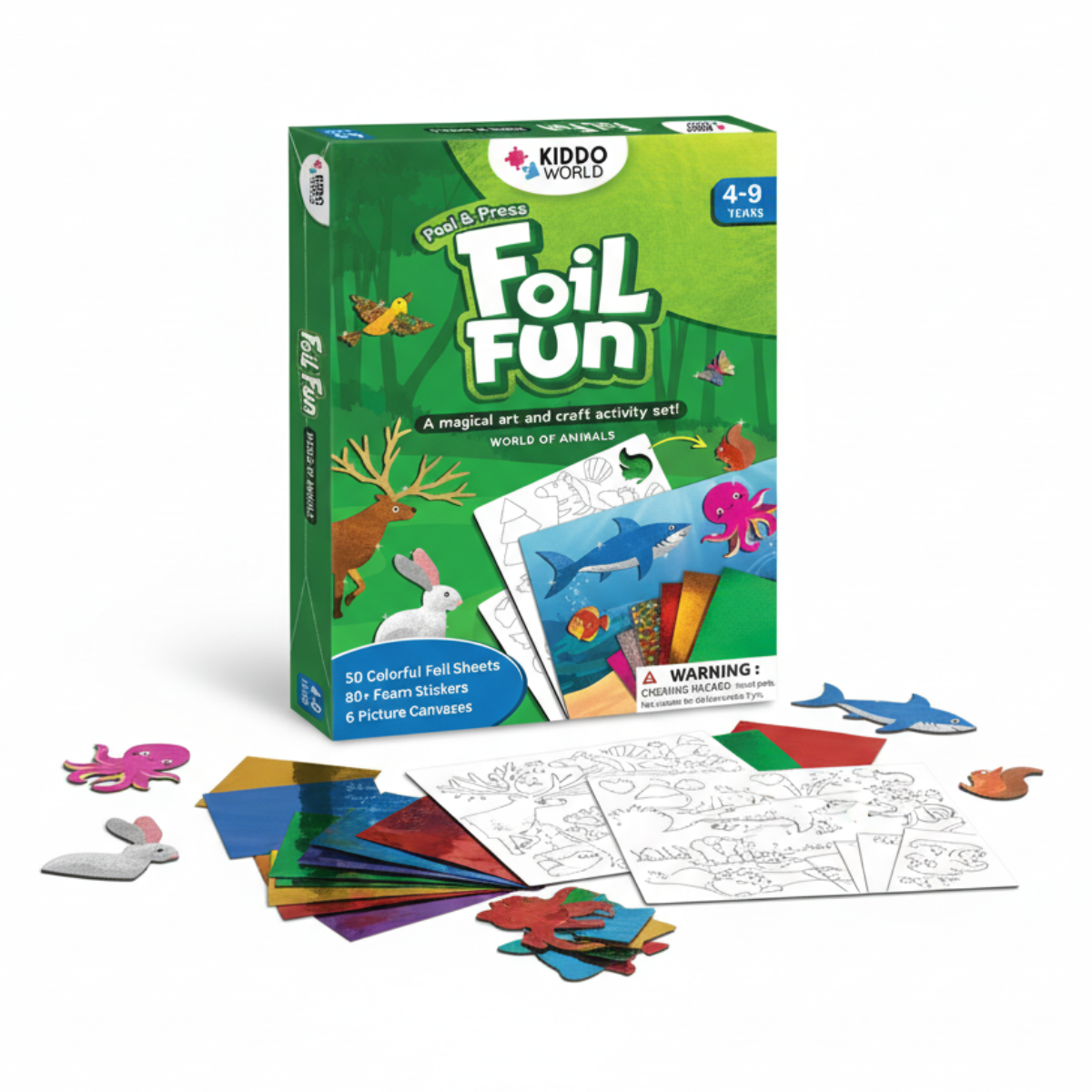 Foil Fun | Stwórz zwierzątka z błyszczącymi listkami bez bałaganu – dla dzieci 3+