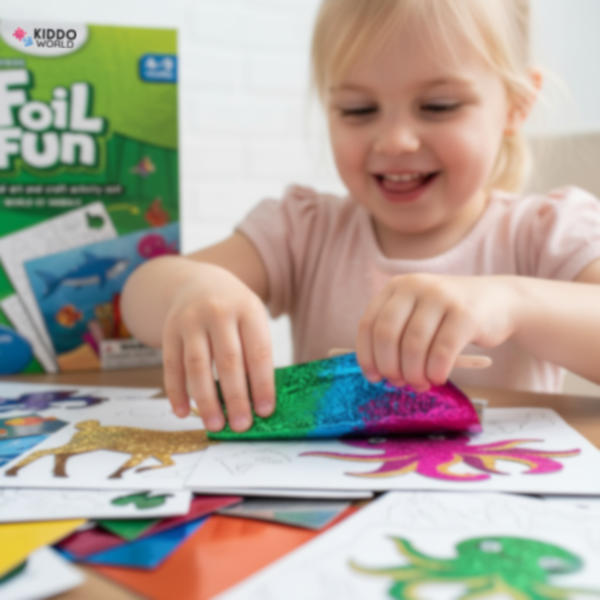 Foil Fun | Stwórz zwierzątka z błyszczącymi listkami bez bałaganu – dla dzieci 3+