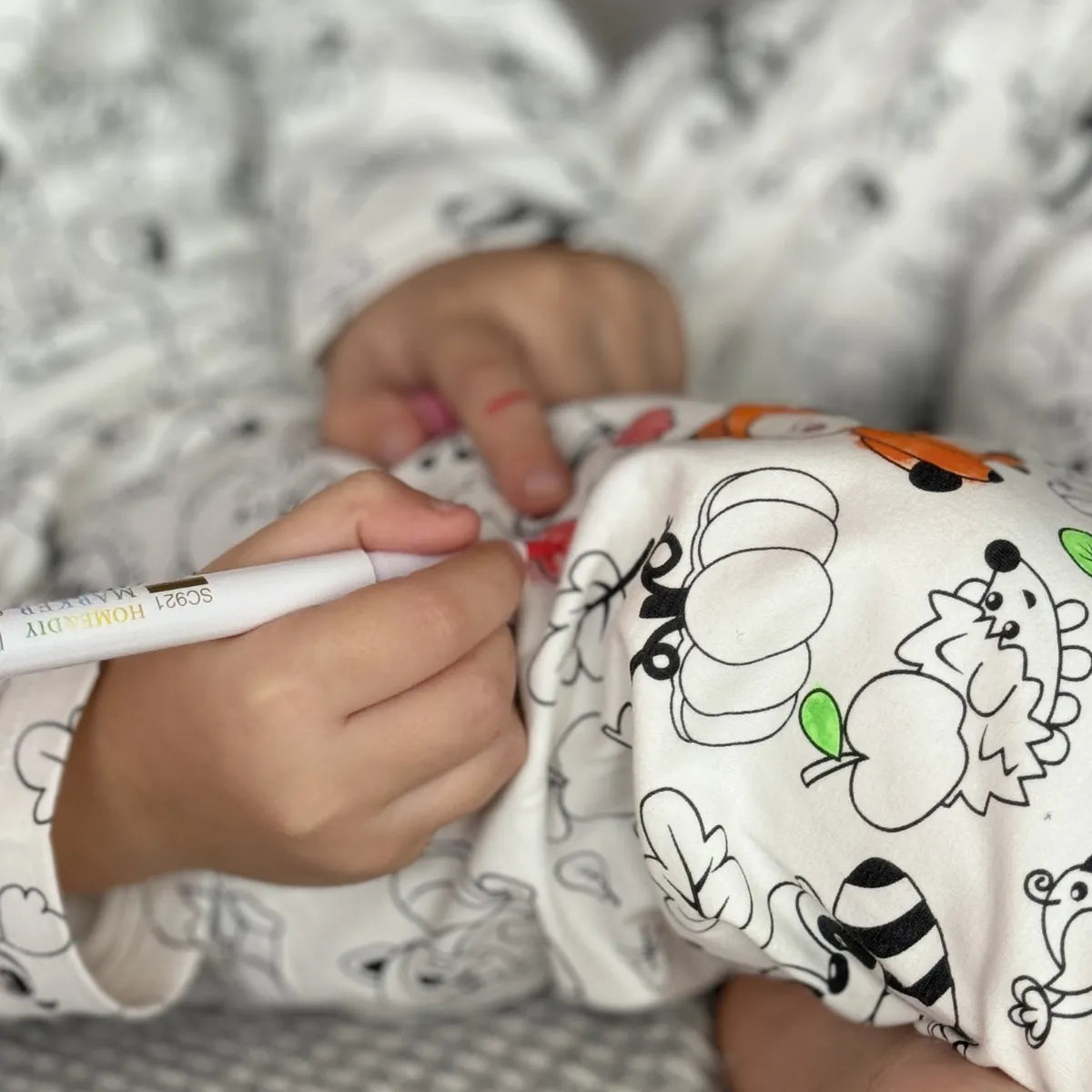Dwuczęściowa piżama dziecięca Pokoloruj mnie – Leśne zwierzątka (4+ lata)