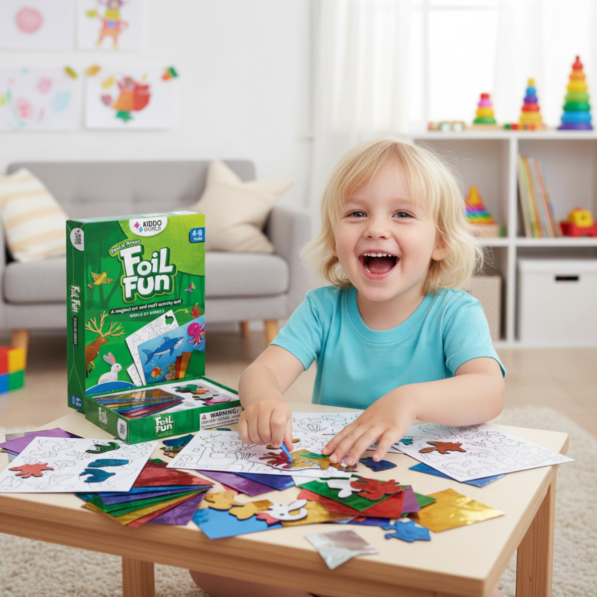 Foil Fun | Stwórz zwierzątka z błyszczącymi listkami bez bałaganu – dla dzieci 3+