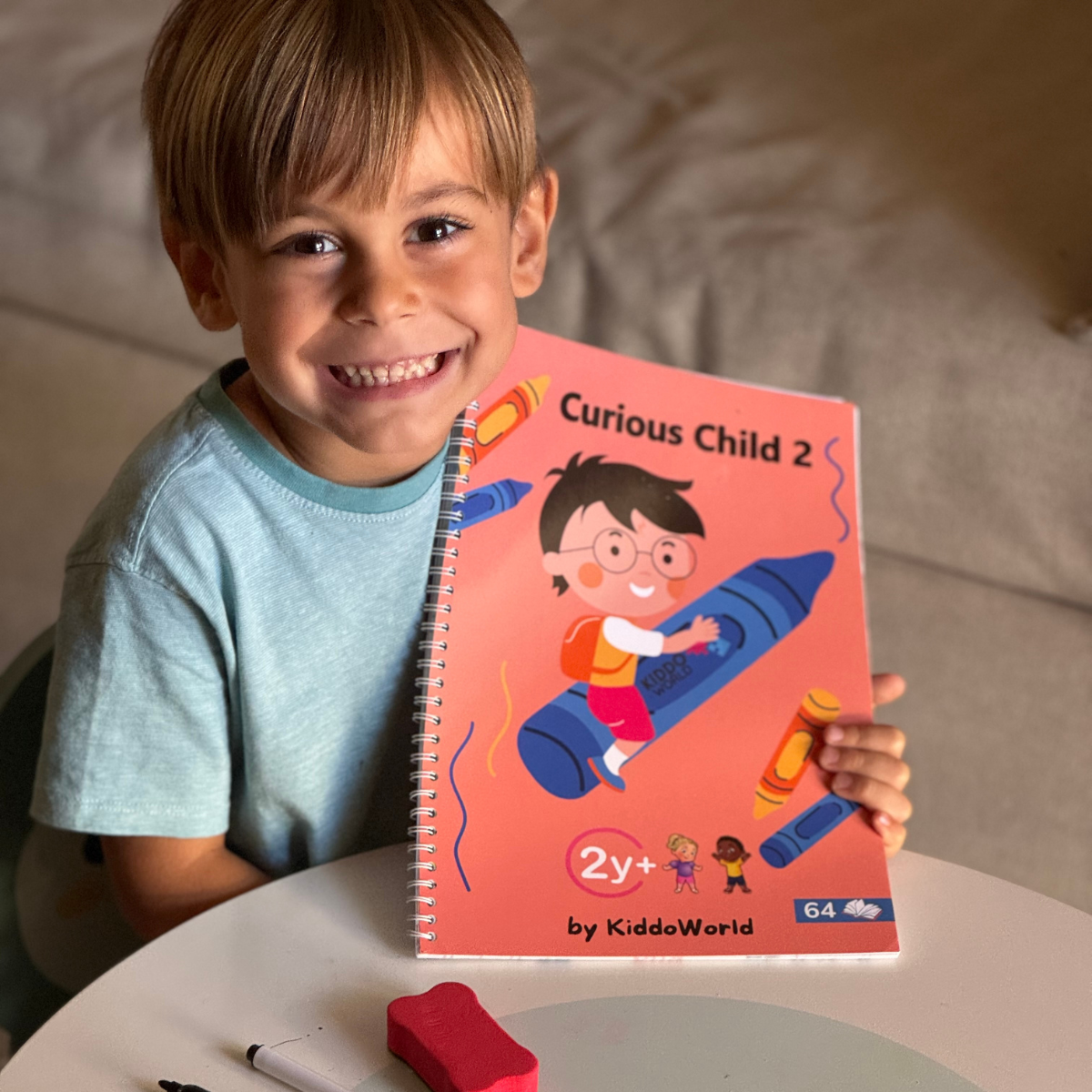 Curious Child 2 – Zeszyt pisz i zmazuj do nauki pisania, wielokrotnego użytku (64 strony, 2–5 lat)