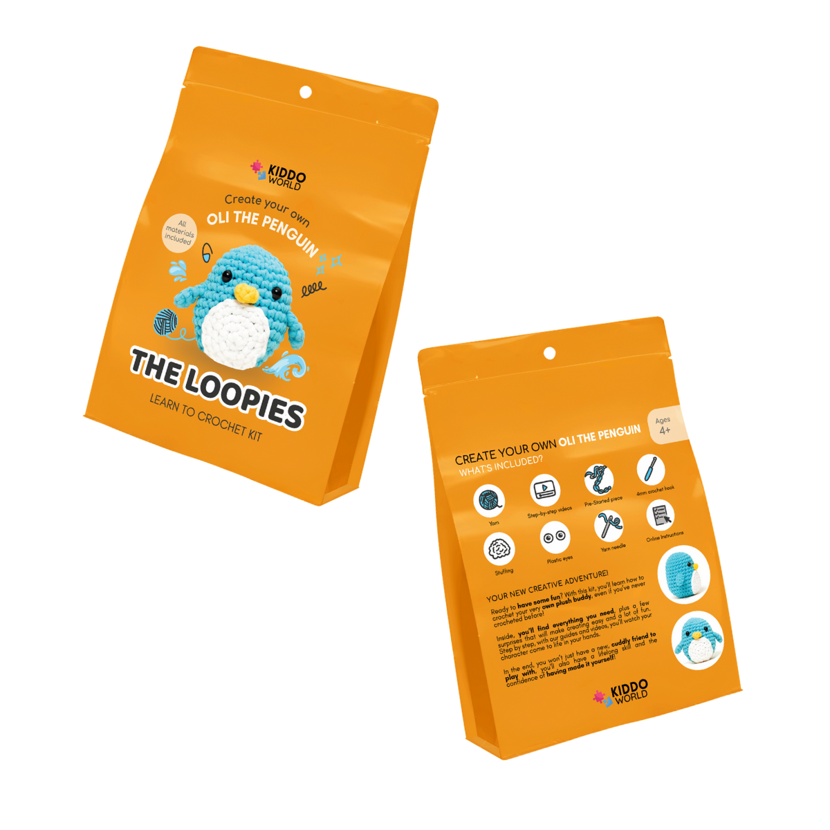 Zestaw do szydełkowania dla początkujących | Pingwin Oli | dla dzieci (10+) i dorosłych