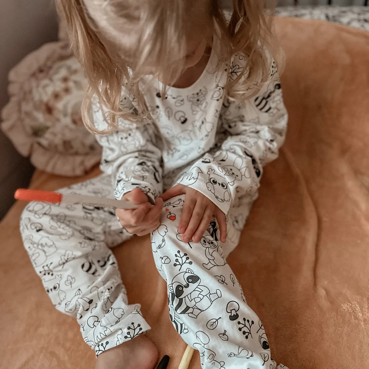 Dwuczęściowa piżama dziecięca Pokoloruj mnie – Leśne zwierzątka (4+ lata)