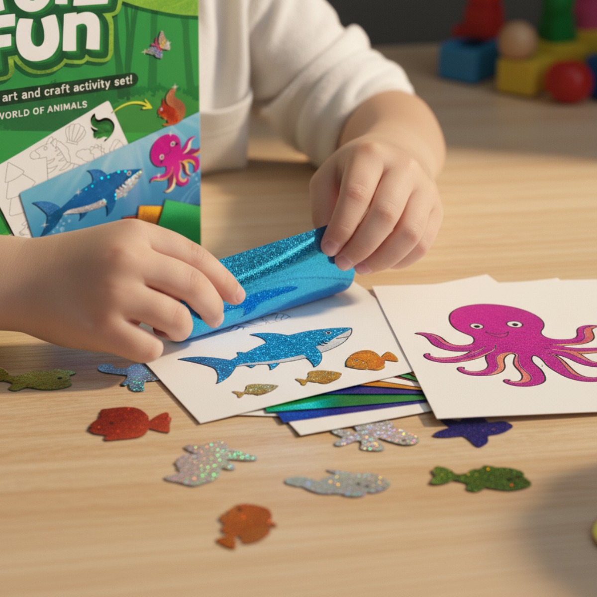 Foil Fun | Stwórz zwierzątka z błyszczącymi listkami bez bałaganu – dla dzieci 3+