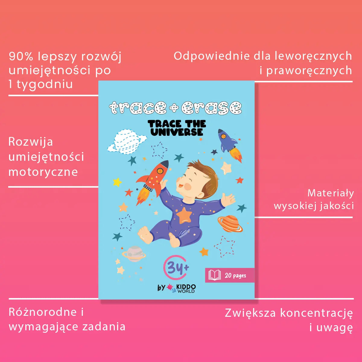 Zeszyt ćwiczeń "Piś-maż" do śledzenia linii i odkrywania wszechświata