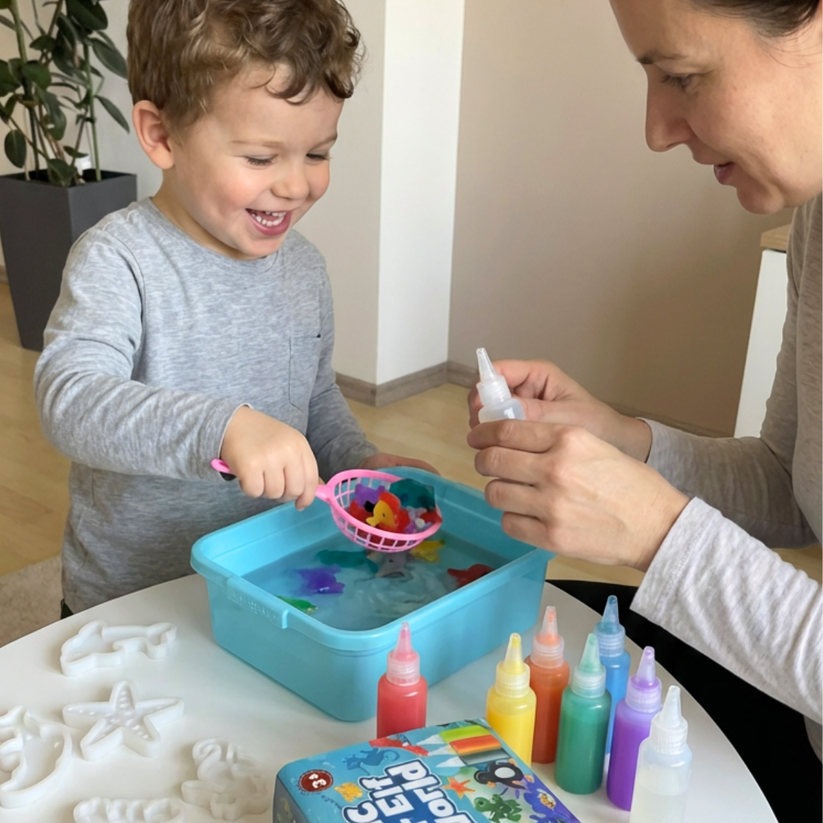 Magiczne wodne skrzaty z BROKATEM | Świat morski | 4, 8 i 12 kolorów | dla dzieci 3+