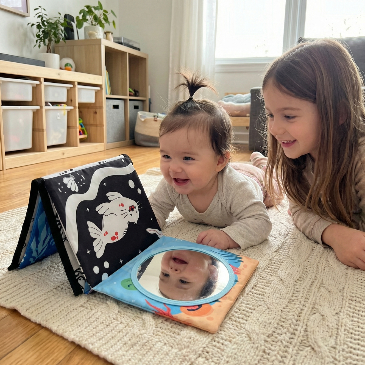 Zabawka sensoryczna do leżenia na brzuszku z piszczałką | 0–12 miesięcy