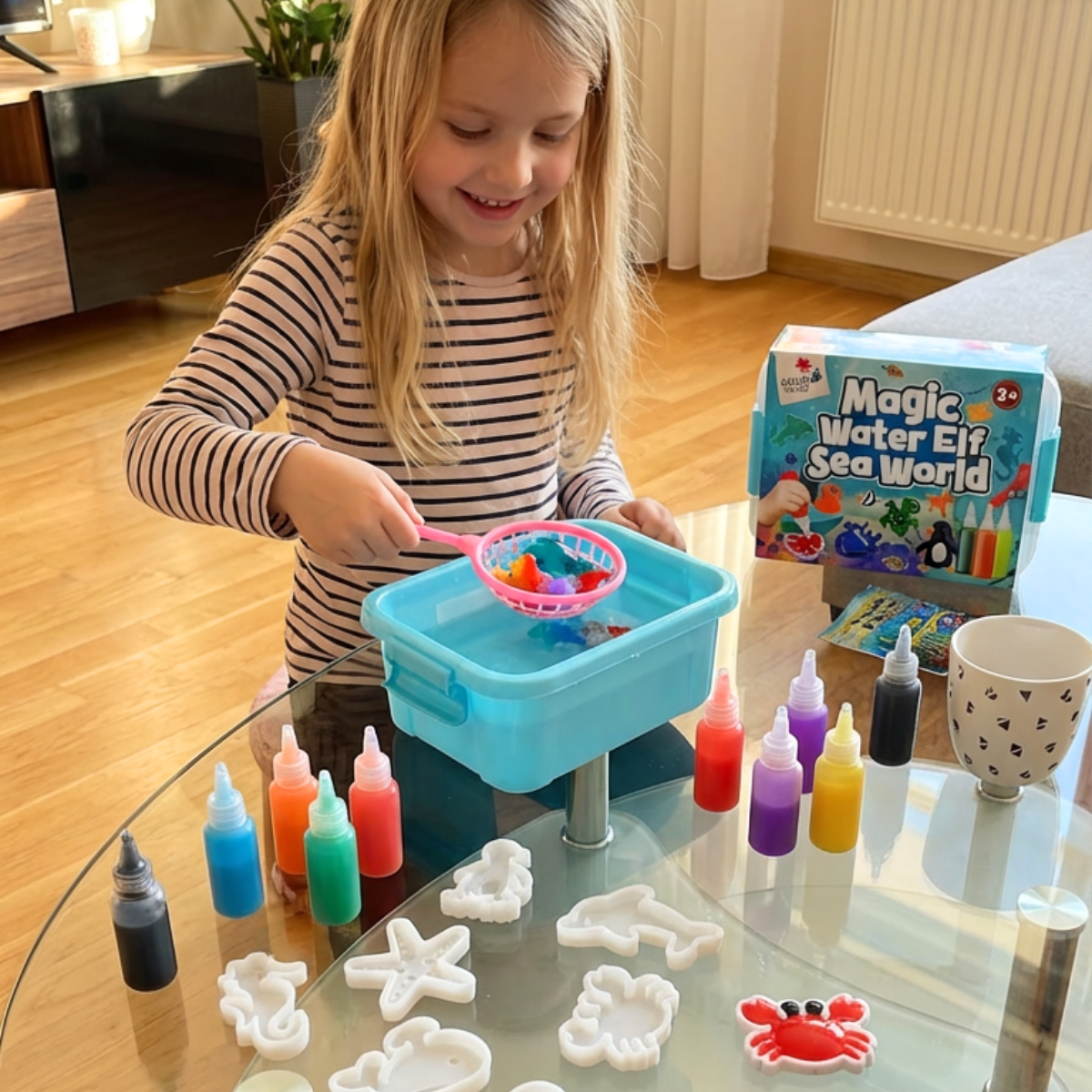 Magiczne wodne skrzaty z BROKATEM | Świat morski | 4, 8 i 12 kolorów | dla dzieci 3+