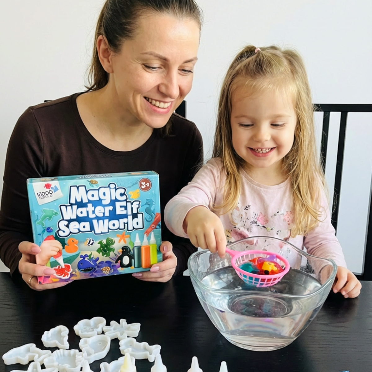 Magiczne wodne skrzaty z BROKATEM | Świat morski | 4, 8 i 12 kolorów | dla dzieci 3+