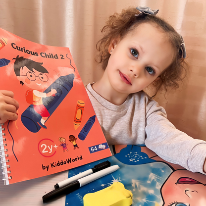 Curious Child 2 – Zeszyt pisz i zmazuj do nauki pisania, wielokrotnego użytku (64 strony, 2–5 lat)