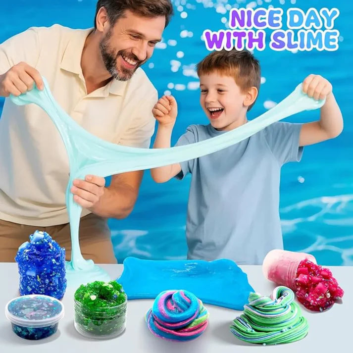Slime zestaw 3 w 1 – Galaxy Slime, Ice Cream Slime i Mermaid Ocean Slime! (4+ lata)