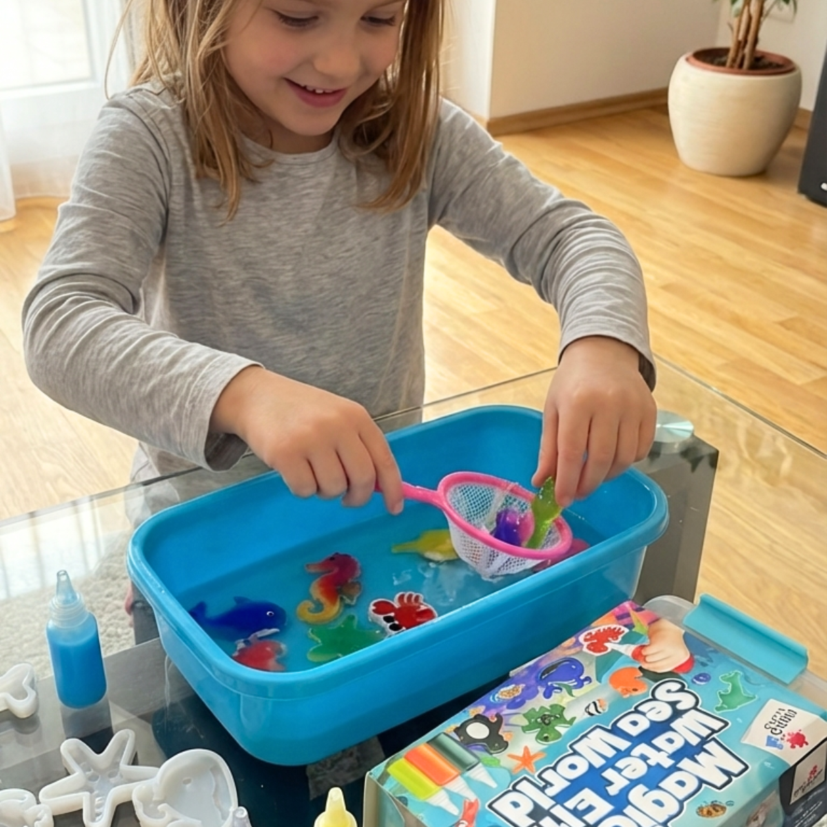 Magiczne wodne skrzaty z BROKATEM | Świat morski | 4, 8 i 12 kolorów | dla dzieci 3+