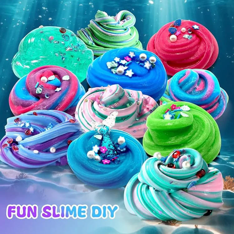 Slime zestaw 3 w 1 – Galaxy Slime, Ice Cream Slime i Mermaid Ocean Slime! (4+ lata)
