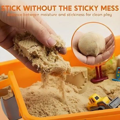 Zestaw sensoryczny z magnetycznym piaskiem i świecącymi kamyczkami | Plac budowy & koparki