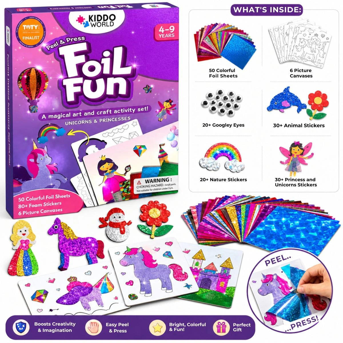 Foil Fun: Jednorożce i księżniczki – błyszczące obrazki bez bałaganu! (4+ lata)