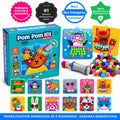 Pom Pom Kit – stwórz puszyste zwierzątka 3D z miękkich pomponów bez bałaganu! (5+ lat)