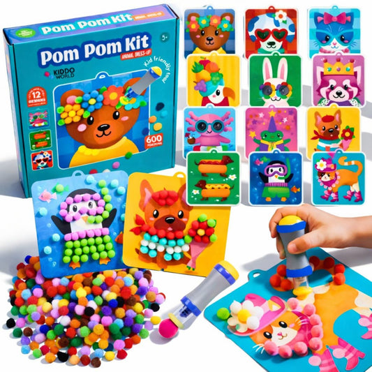 Zestaw kreatywny Pom Pom ze zwierzętami