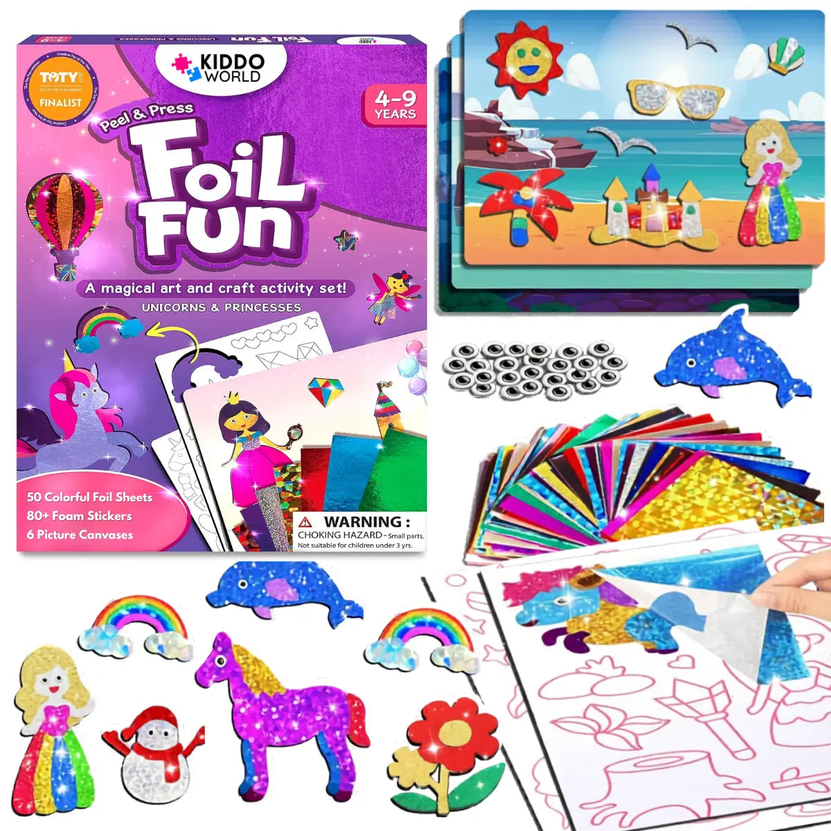 Foil Fun: Jednorożce i księżniczki – błyszczące obrazki bez bałaganu! (4+ lata)