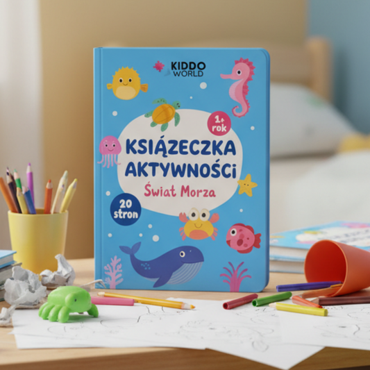 Podwodny Świat – Kolorowanka z morskimi zwierzętami i zadaniami (20 stron, dla dzieci 1–6 lat)