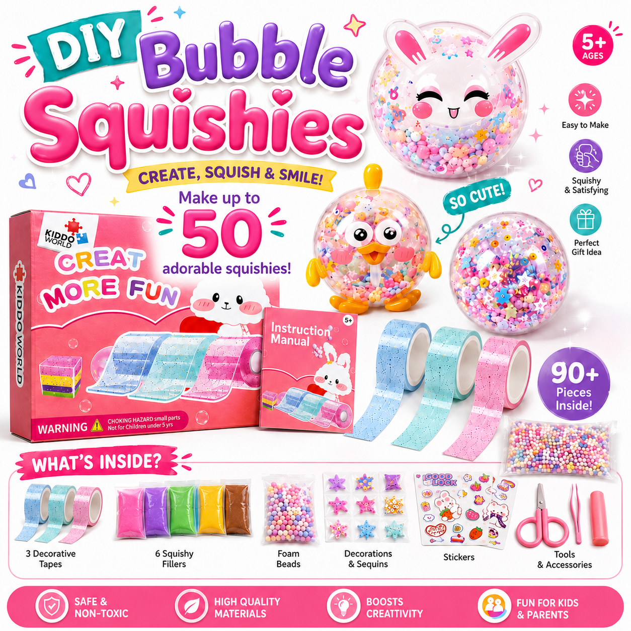 41-elementowy zestaw DIY Bubble Squishies (4+ lata)