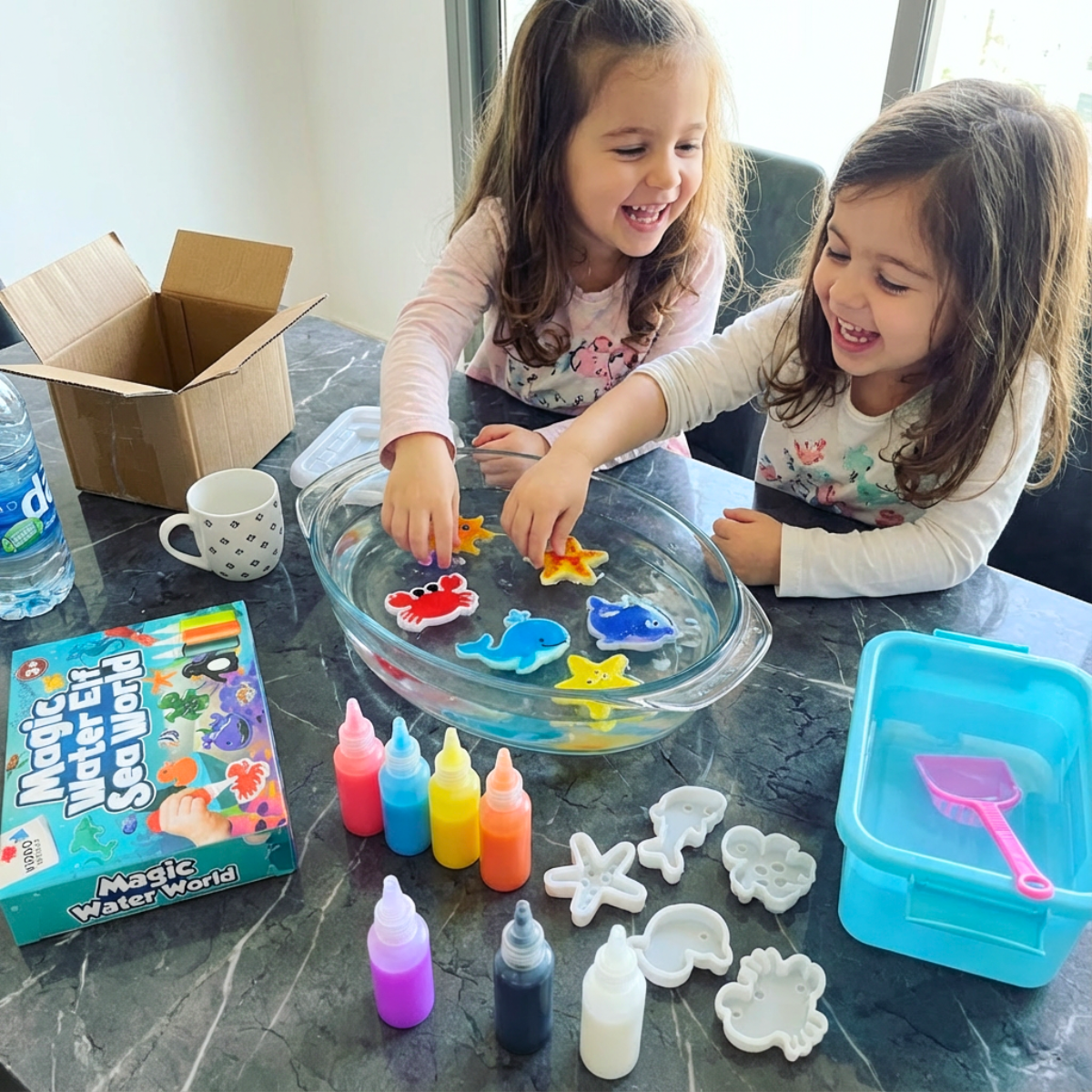 Magiczne wodne skrzaty z BROKATEM | Świat morski | 4, 8 i 12 kolorów | dla dzieci 3+