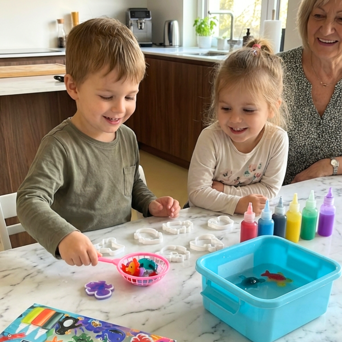 Magiczne wodne skrzaty z BROKATEM | Świat morski | 4, 8 i 12 kolorów | dla dzieci 3+