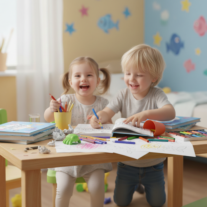 Podwodny Świat – Kolorowanka z morskimi zwierzętami i zadaniami (20 stron, dla dzieci 1–6 lat)