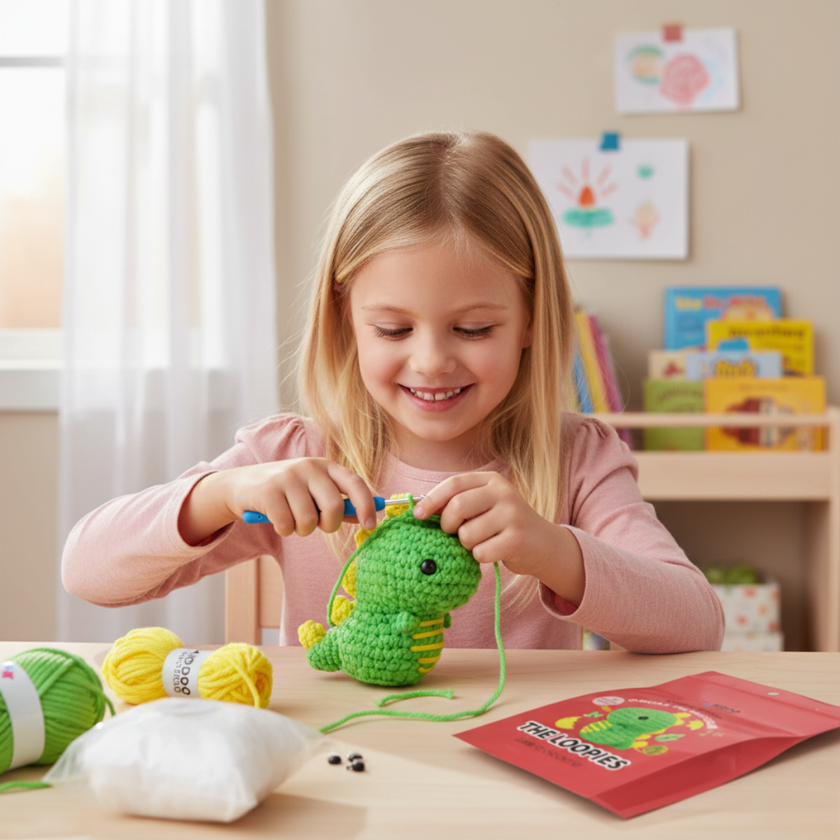 Oscar the Dinosaur | Zestaw do szydełkowania dla początkujących