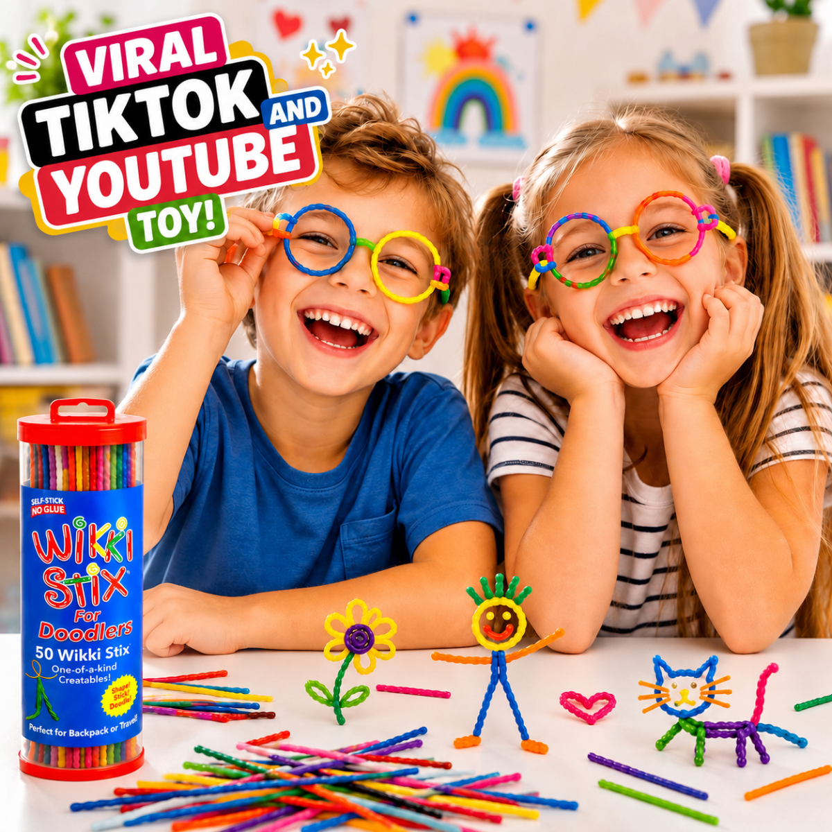 Wikki Stix Magiczne woskowe sznurki (zestaw 50 elementów, 3+ lat)