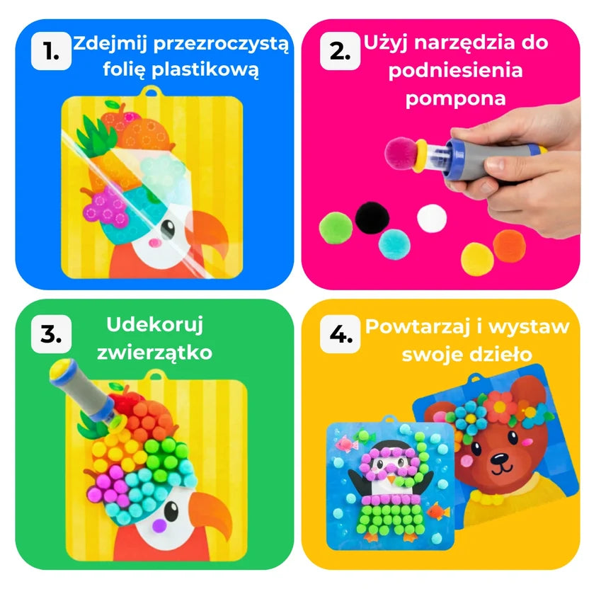 Duży pakiet kreatywny: Pom Pom Kit i Magic Water Squishies, zdjęcie 4