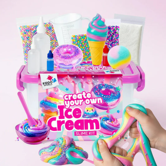 Ice Cream Slime Kit | Stwórz własny śluzowy lodowy świat | dla dzieci 4+