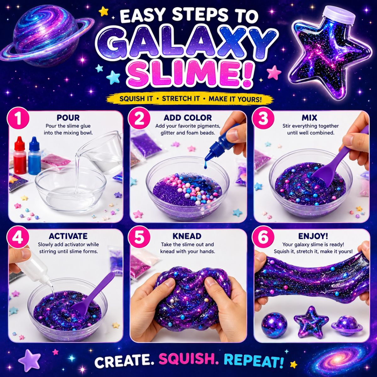 DIY Slime Squishies – Galaktyka (4+ lata)