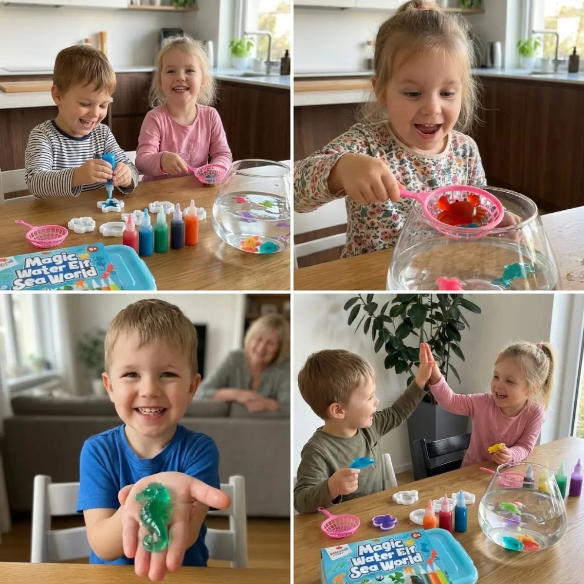 Magic Water Squishy Expansion Pack – 6 dodatkowych foremek (Nowe zwierzątka i kształty, 3+ lata)