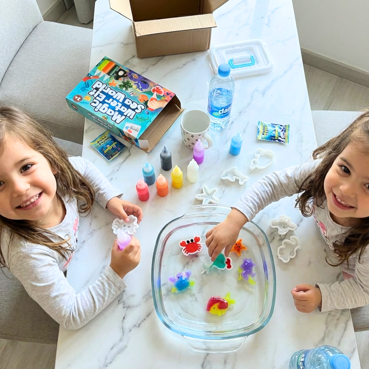 Magiczne wodne skrzaty z BROKATEM | Świat morski | 4, 8 i 12 kolorów | dla dzieci 3+