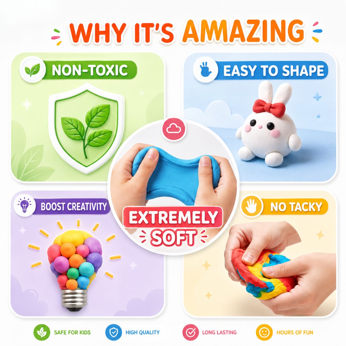 64-elementowy zestaw DIY Squishy Clay (4+ lata)