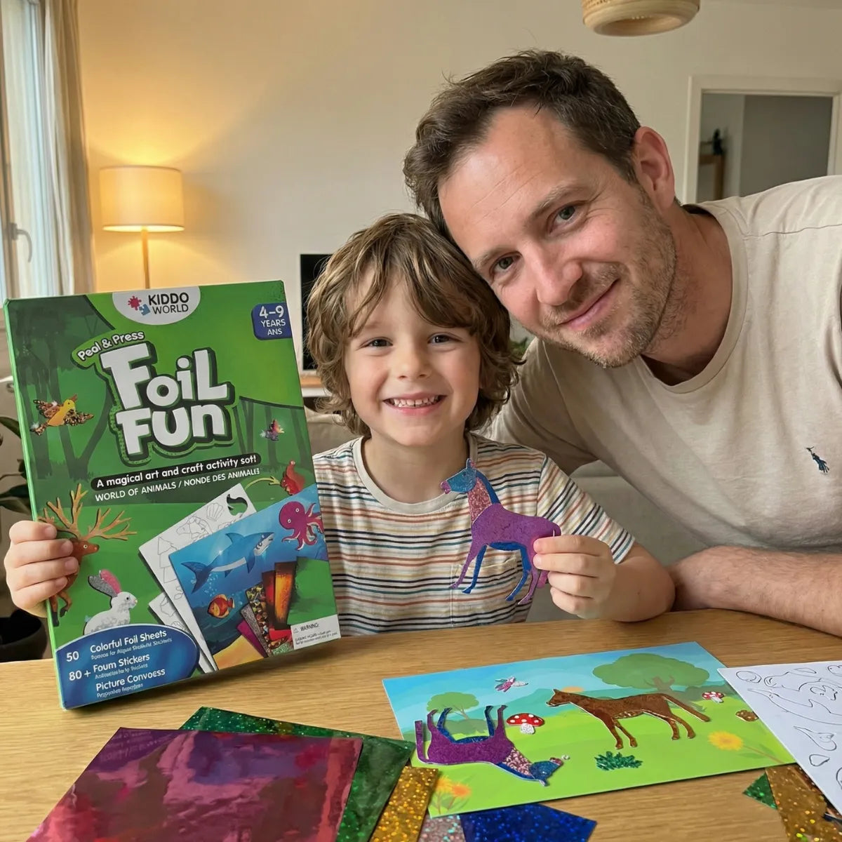 Foil Fun: Świat Zwierząt | Kreatywny zestaw bez bałaganu | dla dzieci 4+
