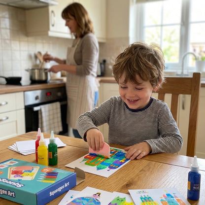 Squeegee Art Kit | Zestaw z 5 kolorami i magiczną raklą do tworzenia rysunków bez użycia pędzli | dla dzieci 5+