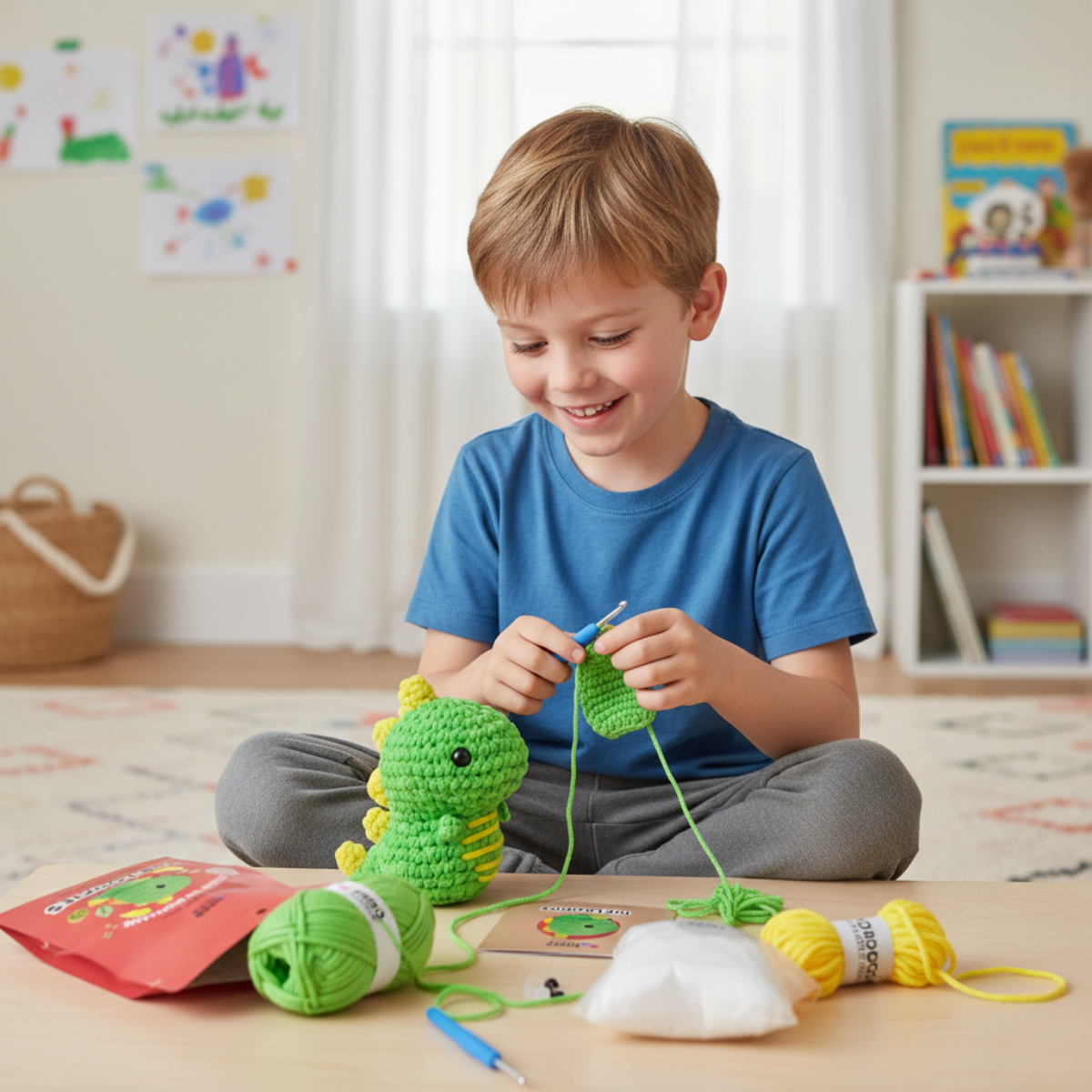 Oscar the Dinosaur | Zestaw do szydełkowania dla początkujących