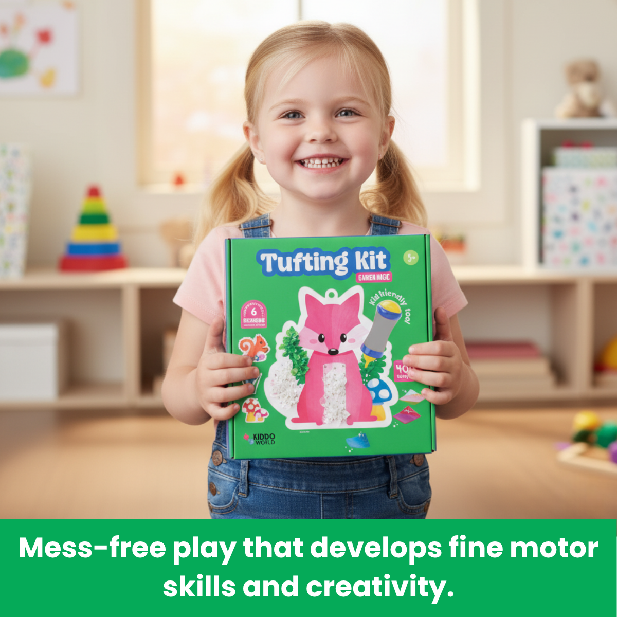 Tufting Kit | Sensoryczna kreatywna zabawa z kolorowymi elementami | dla dzieci 4+