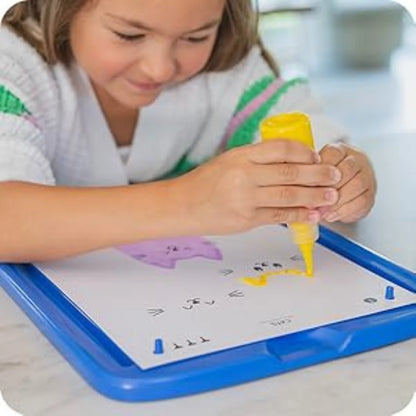 Squeegee Art Kit | Zestaw z 5 kolorami i magiczną raklą do tworzenia rysunków bez użycia pędzli | dla dzieci 5+