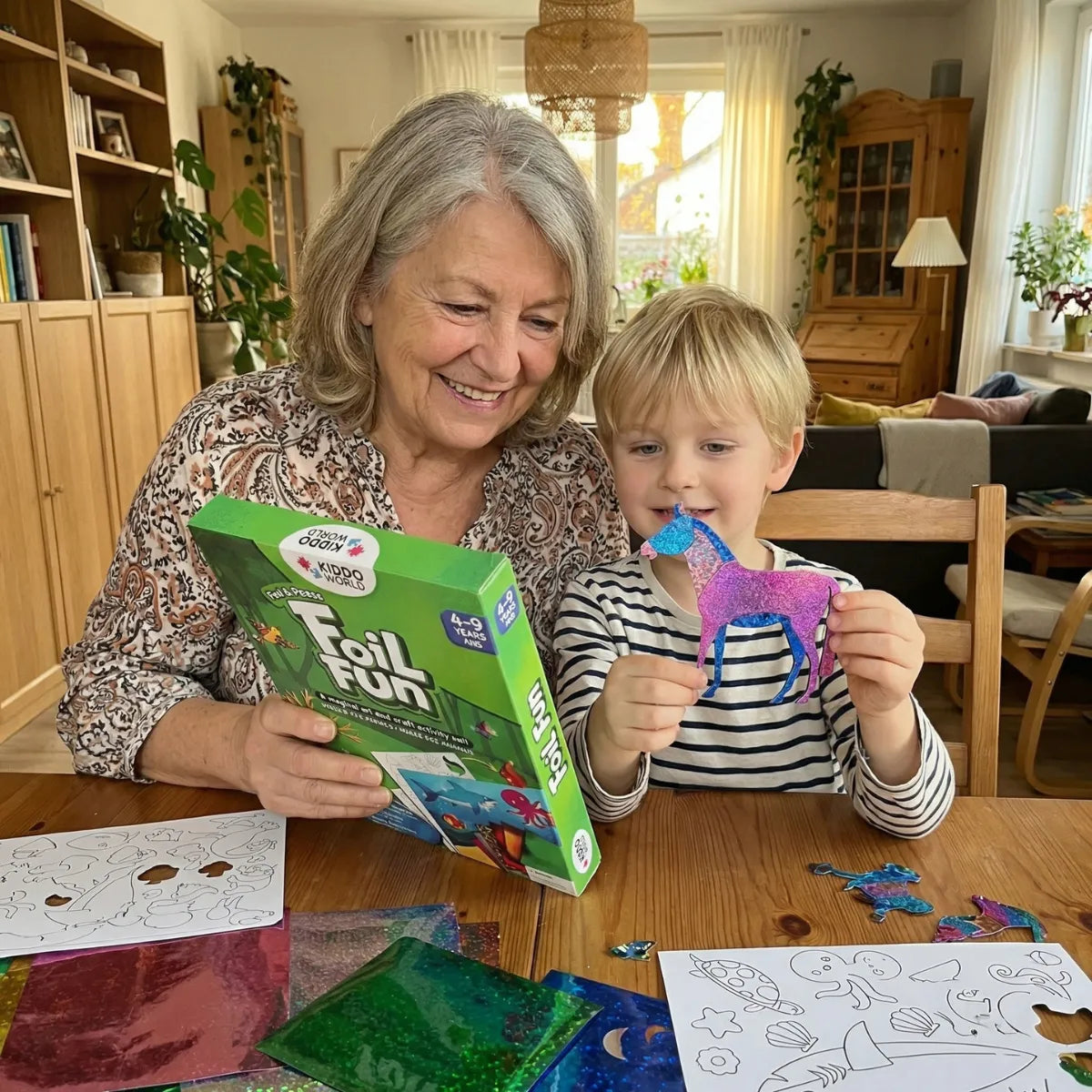 Foil Fun: Świat Zwierząt | Kreatywny zestaw bez bałaganu | dla dzieci 4+