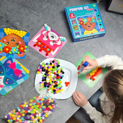 Zestaw kreatywny Pom Pom ze zwierzętami