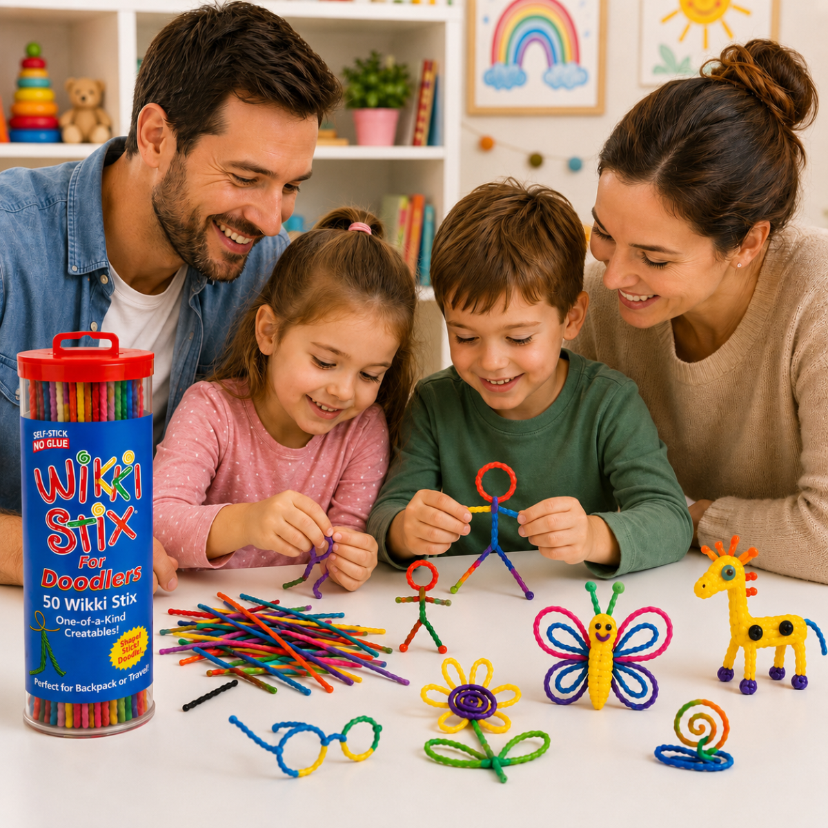 Wikki Stix Magiczne woskowe sznurki (zestaw 50 elementów, 3+ lat)