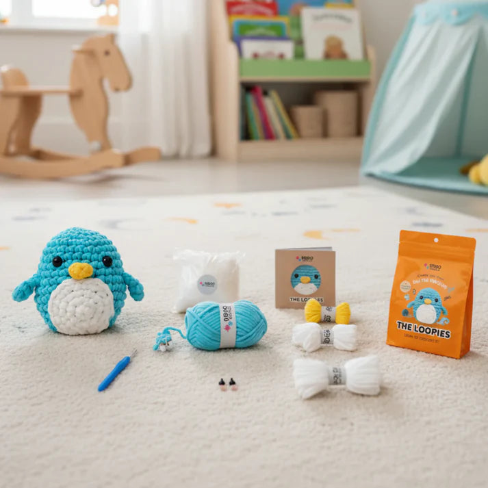 The Loopies 2+1 – Zestaw do szydełkowania | 3 urocze postacie | Dla dzieci 10+