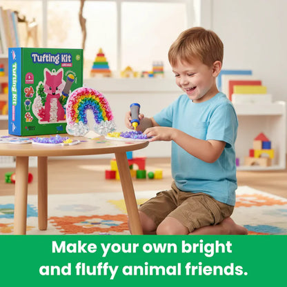 Creative Bundle 2+1 GRATIS | Zestaw do tuftingu + Zestaw do pomponów + Folia kreatywna | Dla dzieci 6+