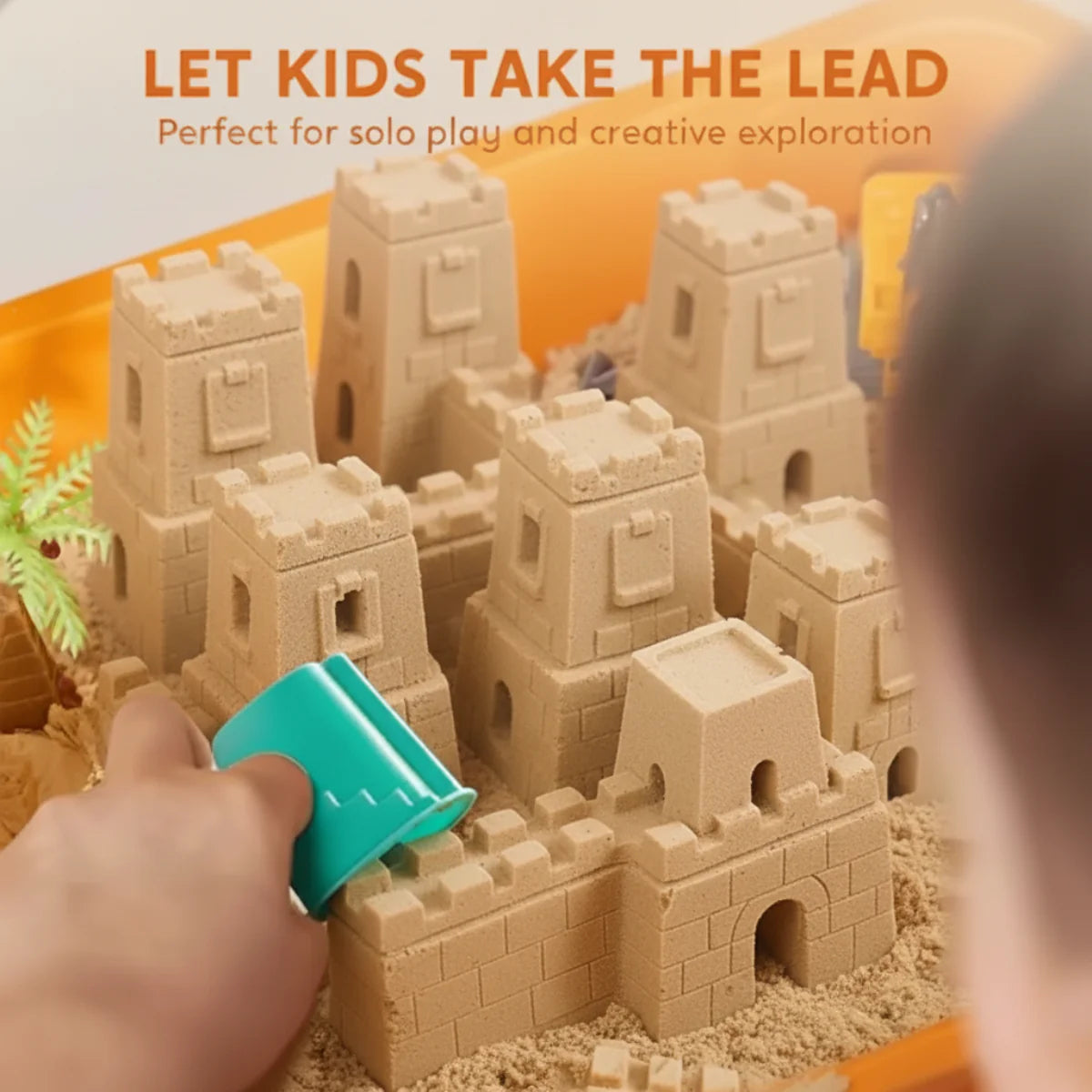 Zestaw sensoryczny z magnetycznym piaskiem i świecącymi kamyczkami | Plac budowy & koparki