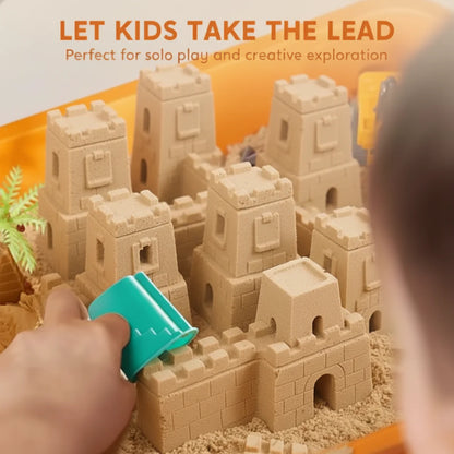 Zestaw sensoryczny z magnetycznym piaskiem i świecącymi kamyczkami | Plac budowy & koparki