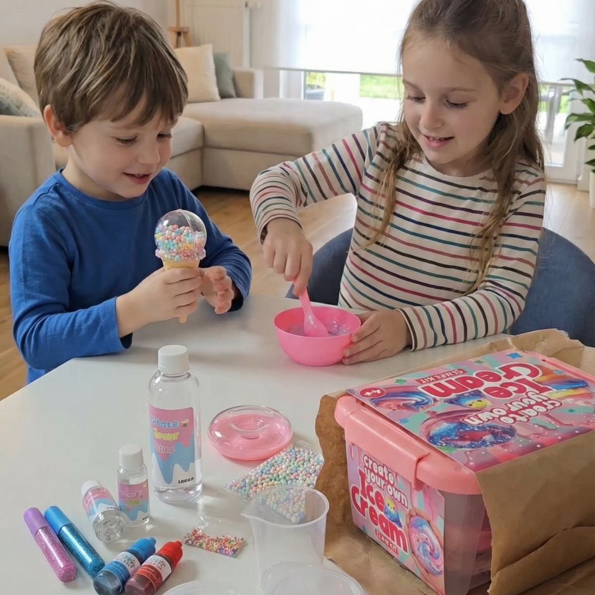 Ice Cream Slime Kit | Sensoryczna zabawka STEM | dla dzieci 4+